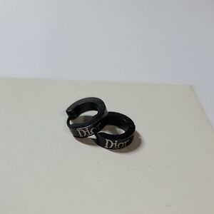 Dior Black Hoop Y2K Earrings